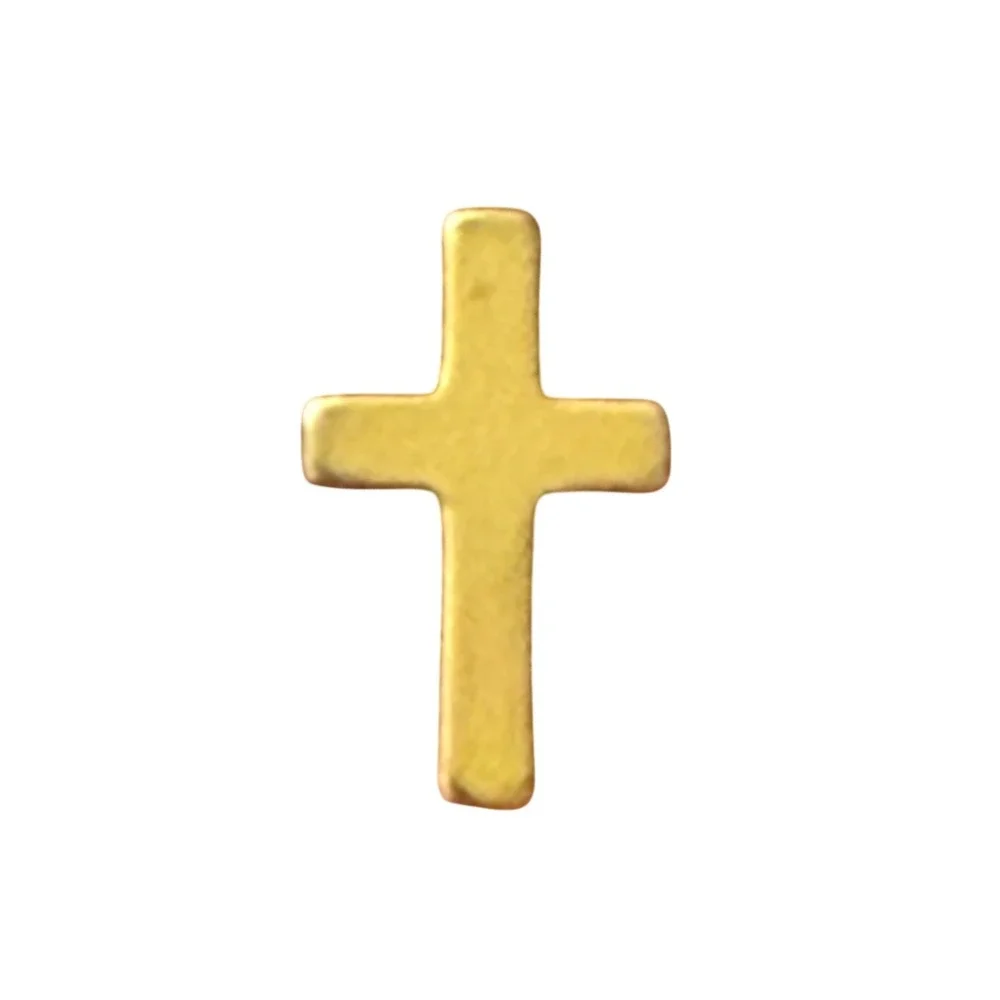 Gold Tone Christian Cross Lapel Pin Religious Faith Jewelry Made in USA